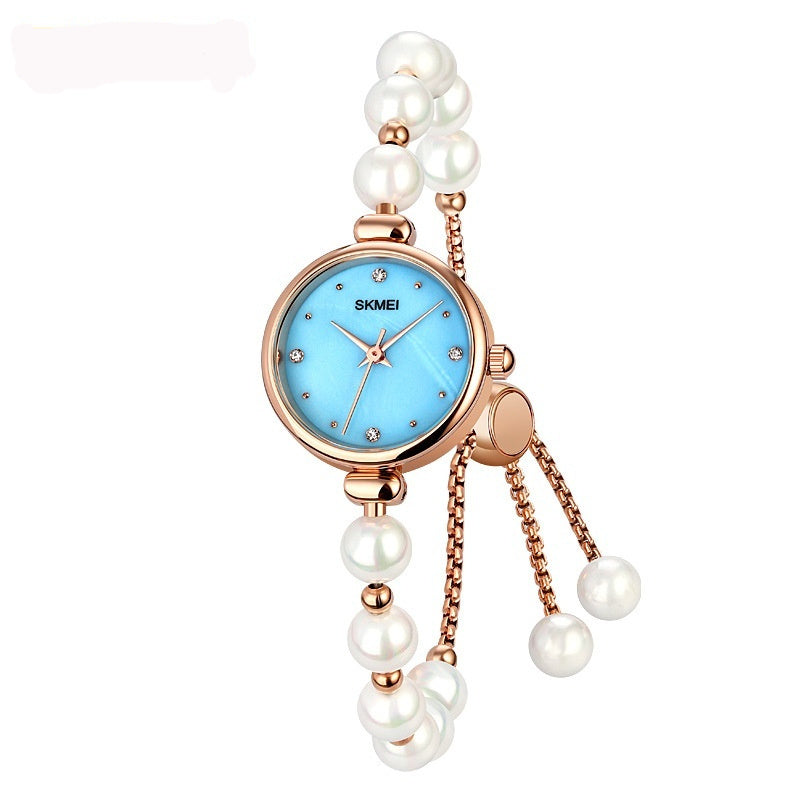 Fashionable All-match Elegant Women's Quartz Watch Pearl Natural Stone Strap Bracelet Watch