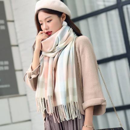 Women's Cashmere-like Thermal Plaid Scarf