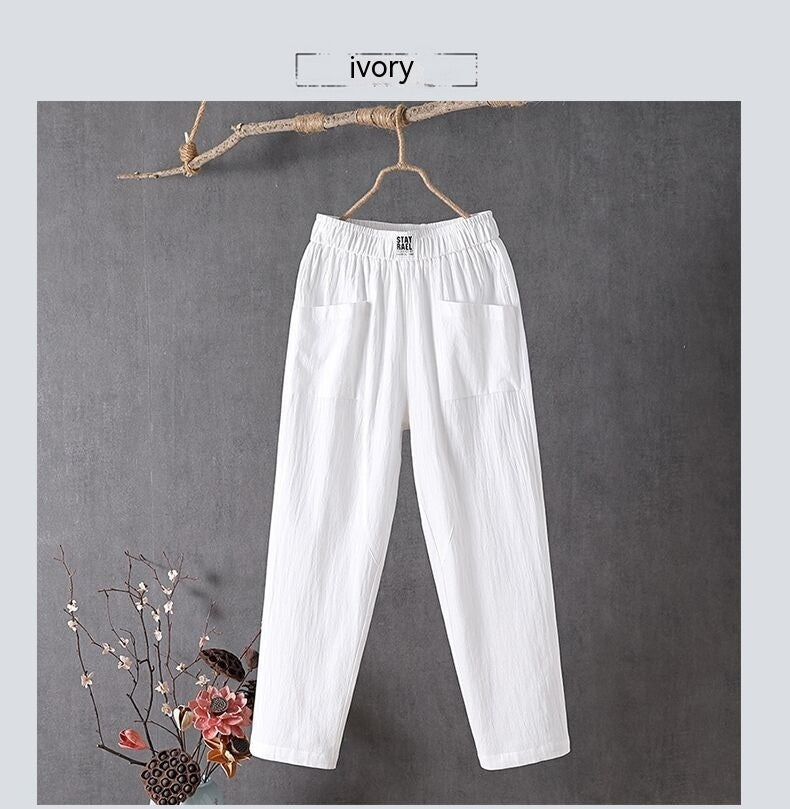 Women's Cotton And Linen Casual Pants