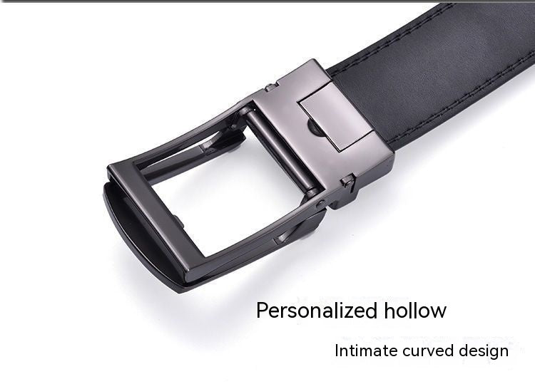 Men's Two-layer Cowhide Business Automatic Buckle Belt