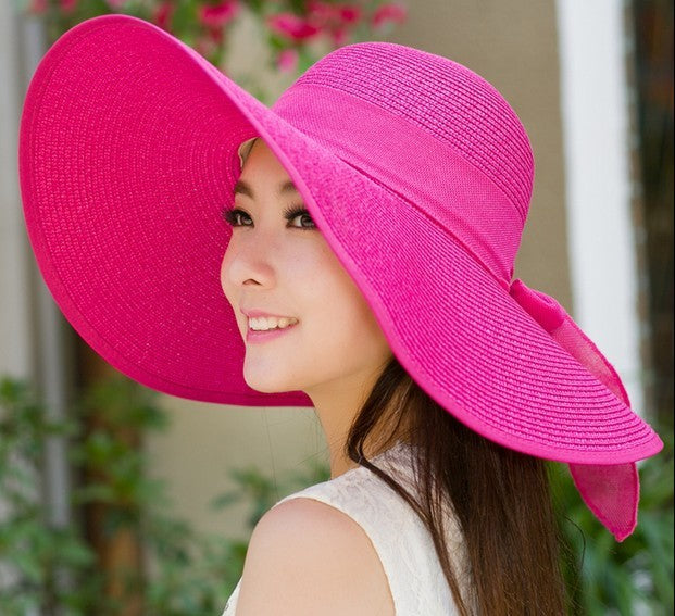 Summer Korean version of the tide hat female folding summer beach hat sun hat