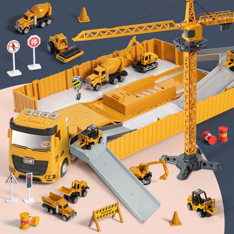 Tower Crane Toy Alloy Engineering Vehicle Set