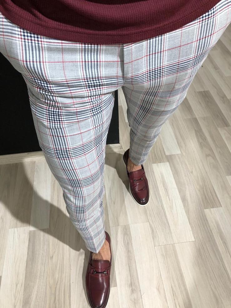 Men's casual plaid pants