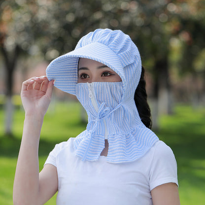 Sun protection hat female cover face summer