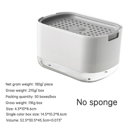 Kitchen Press Type Manual Soap Dispenser Dish washing Liquid Dispenser Storage Box Sponge Soap Dispenser