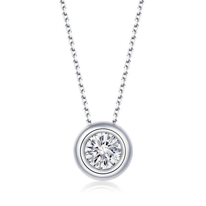 Karat Moissanite Necklace S925 Sterling Silver Pendant