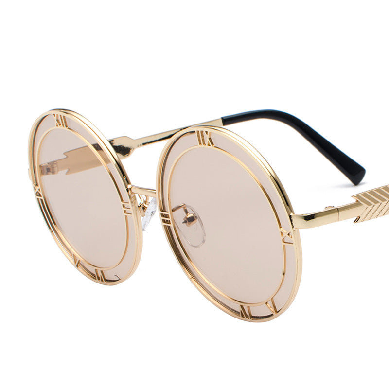 Round Frame Resin Fashion Metal Sunglasses