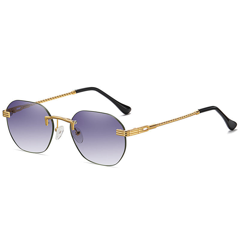 Metal Frameless Sunglasses Men And Women Street Small Frame Fashion