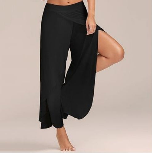 Wide Leg Split Harem Pants