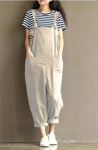 Women's Casual Trousers With Brushed Cotton Suspenders