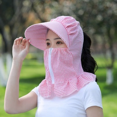 Sun protection hat female cover face summer