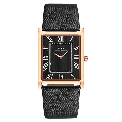 Light Luxury Square Quartz Leather Watch