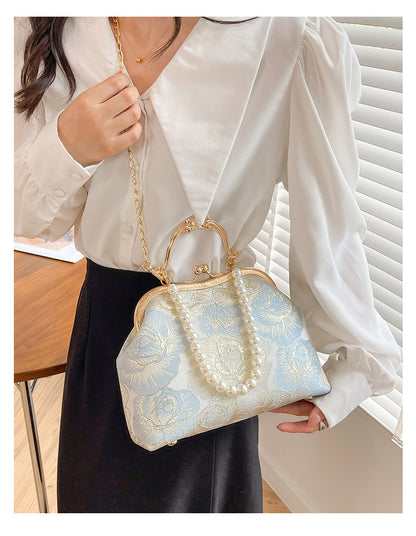 Women's Large-capacity Lace Clip Shoulder Handbag