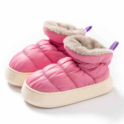 Heel Indoor Household Down Cloth Warm And Non Slip Cotton Slippers