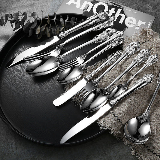 Stainless Steel Knife, Fork And Spoon Hotel Canteen Tableware Gift Set