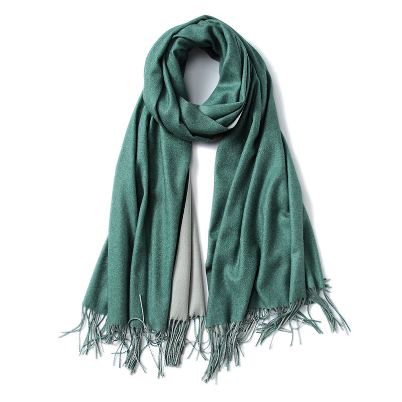 Korean double-sided faux cashmere shawl