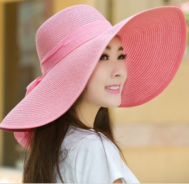 Summer Korean version of the tide hat female folding summer beach hat sun hat