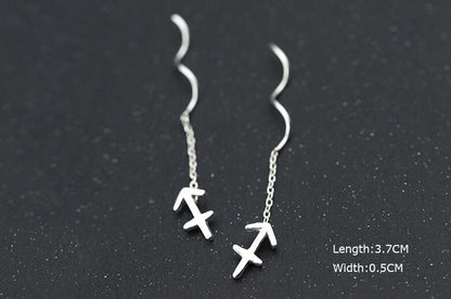 Personality 12 Constellation Ear Line Temperament Wave Ear Chain Earring