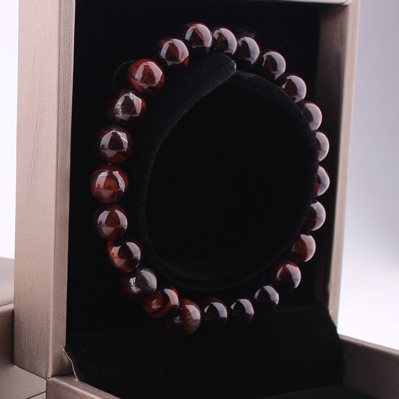 Vintage Style  8mm Red Tiger Eye Bracelet Anti-fatigue