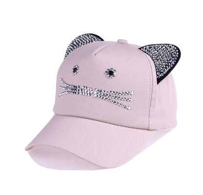 Spring And Summer Denim Baseball   Cute Cat Ears Baseball  Sunscreen Visor Baby Cat Hat