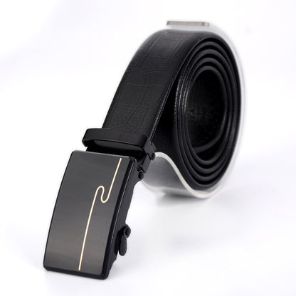 Belt Men's Automatic Buckle Belt Mirror Acrylic Iron Button Men's Business Casual Belt