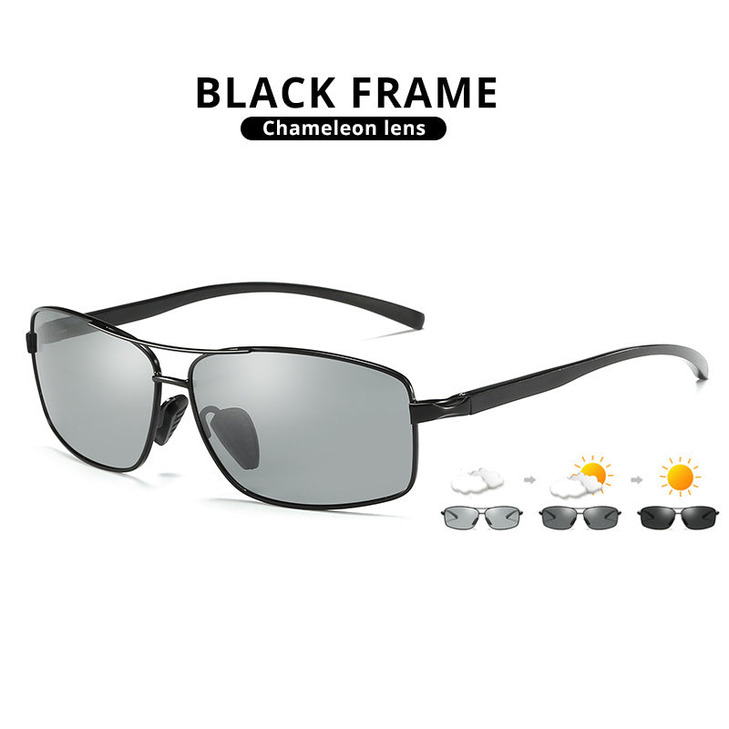 Auto-sensitivity color-changing polarized sunglasses