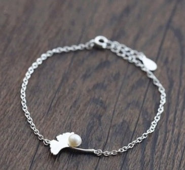 S925 Silver Ginkgo Leaf Bracelet