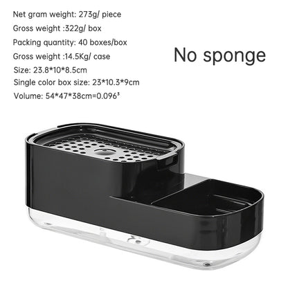 Kitchen Press Type Manual Soap Dispenser Dish washing Liquid Dispenser Storage Box Sponge Soap Dispenser