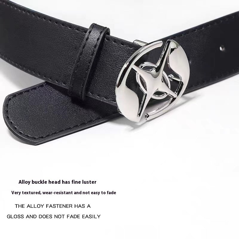 Retro Personalized Black Metal Buckle Belt For Women