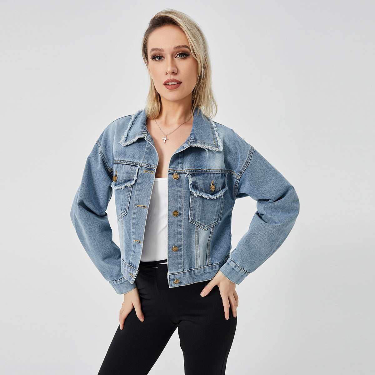 Women's Denim Long Sleeve Jacket Fashion Top