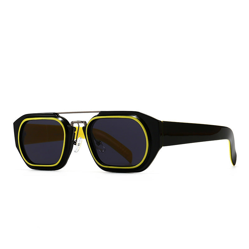 New Modern Retro Square Frame Narrow Sunglasses