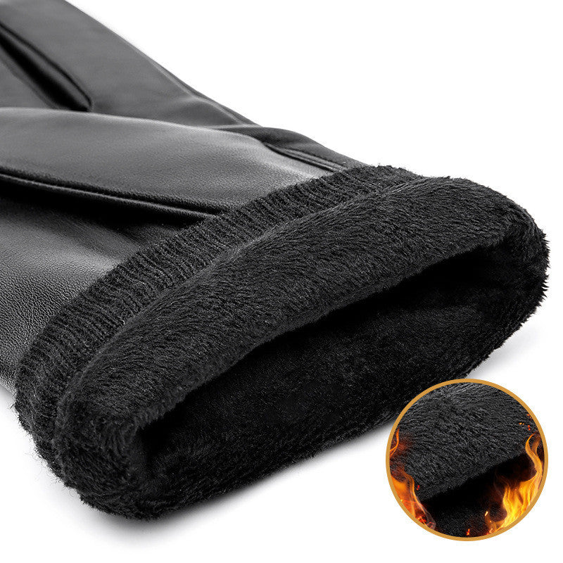 Men's Fashion Padded Warm Sheepskin Gloves