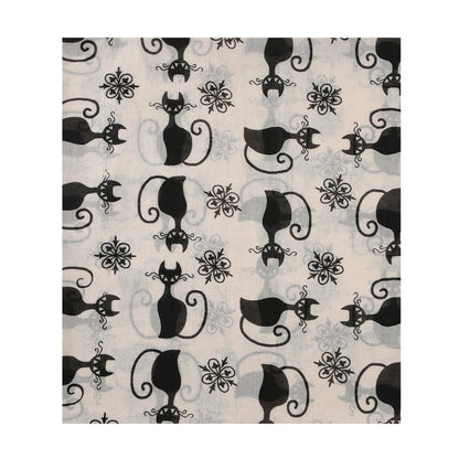 Fashion black cat print pattern scarf