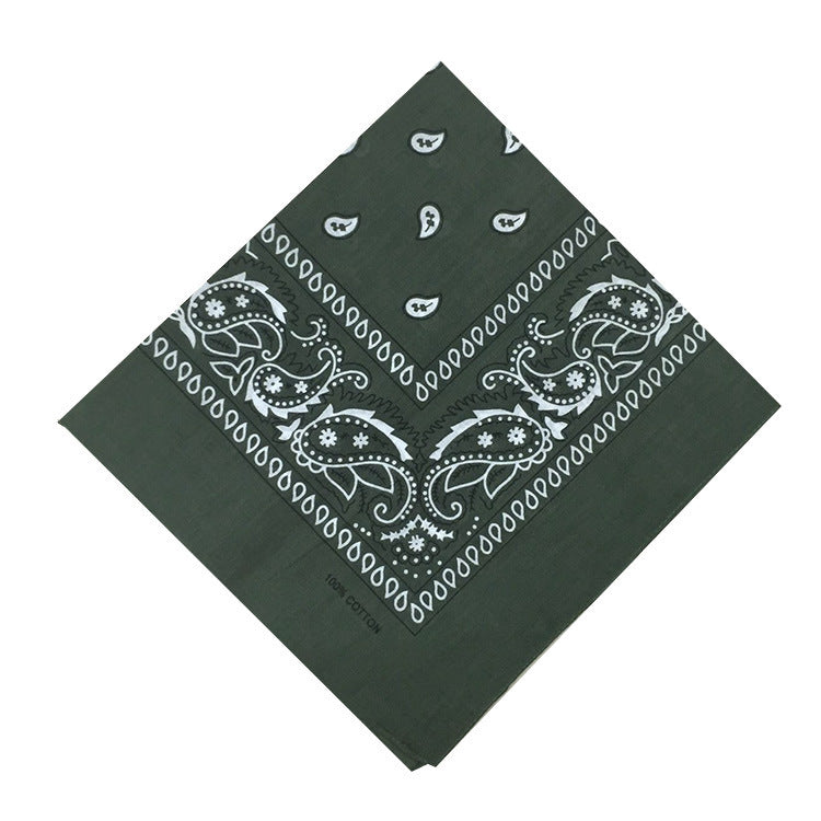 55cm Cotton Cashew Flower Square Scarf Printed Bandanna