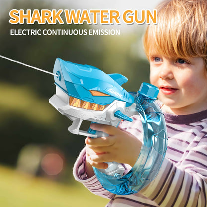 New Shark Electric Water Gun Toys Fully Automatic Continuous Fire Water Gun Large Capacity Beach Summer Children's Water Playing