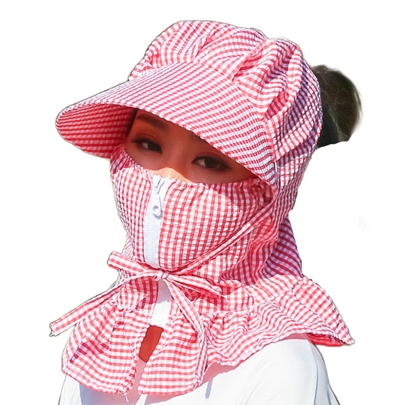 Sun protection hat female cover face summer