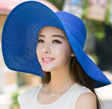 Summer Korean version of the tide hat female folding summer beach hat sun hat