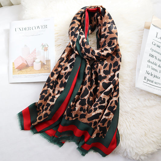 Warm leopard scarf