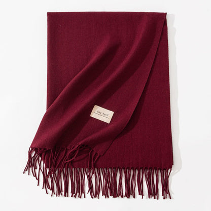 Pure Color Artificial Cashmere Scarf Women's Winter High-grade Shawl