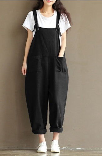 Women's Casual Trousers With Brushed Cotton Suspenders