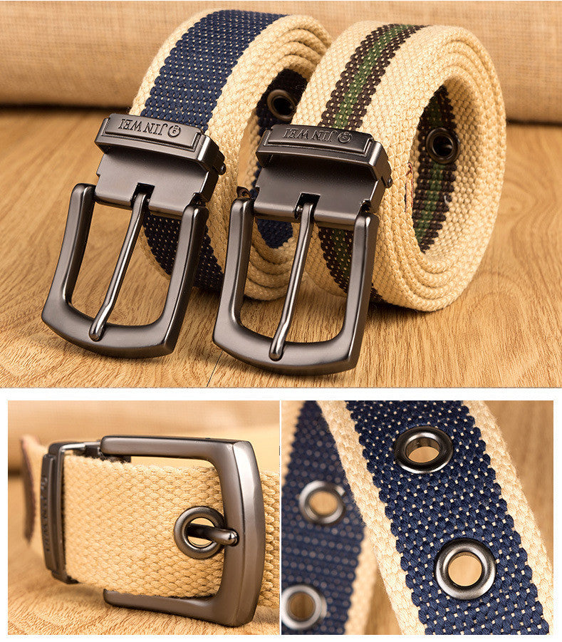 Outdoor Thickened Men's Pin Buckle Canvas Belt