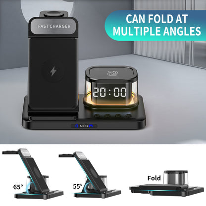 15W fast charging wireless charging folding five in one wireless charging mobile phone charging station card rechargeable