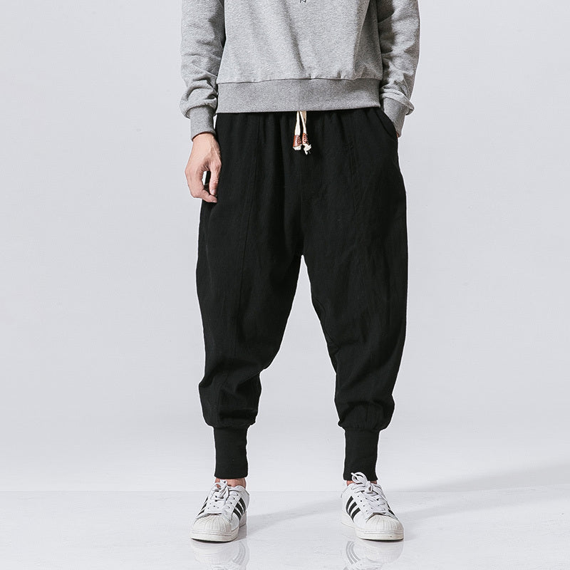 Cotton And Linen Feet Jarem Pants Tide Hip Hop Pants For Man