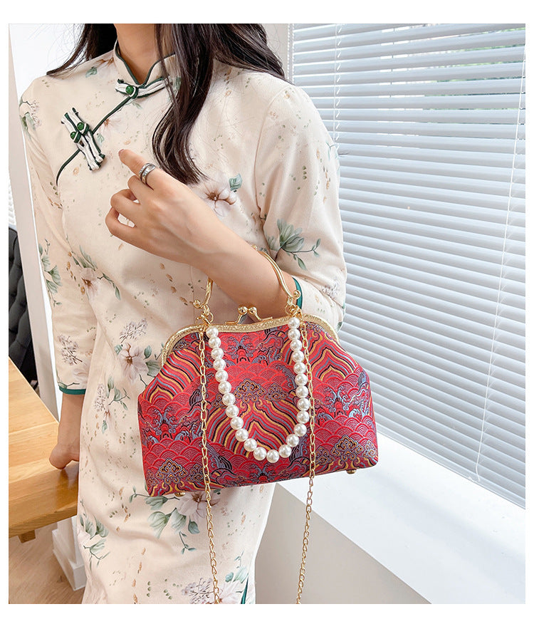 Women's Large-capacity Lace Clip Shoulder Handbag