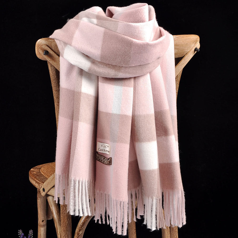 Plaid Scarf Women's Classic Cashmere Padded Warmth