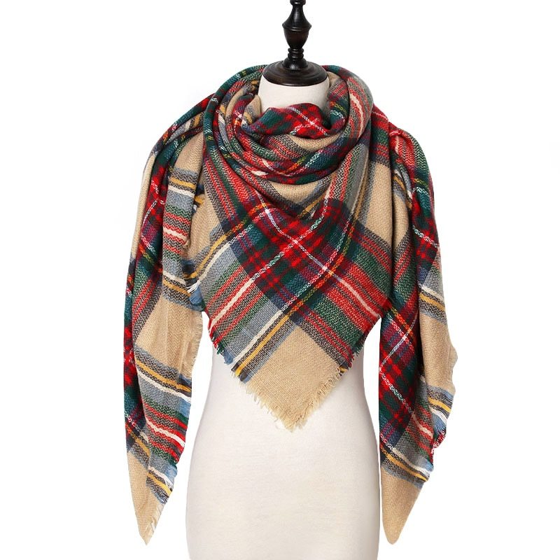 esign Women Triangles Scarf Long Scarves Shawl Autumn Winter