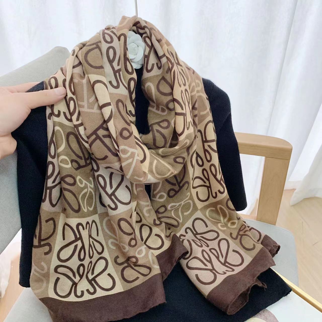 Printed Cotton And Linen Scarf Warm Outer Shawl