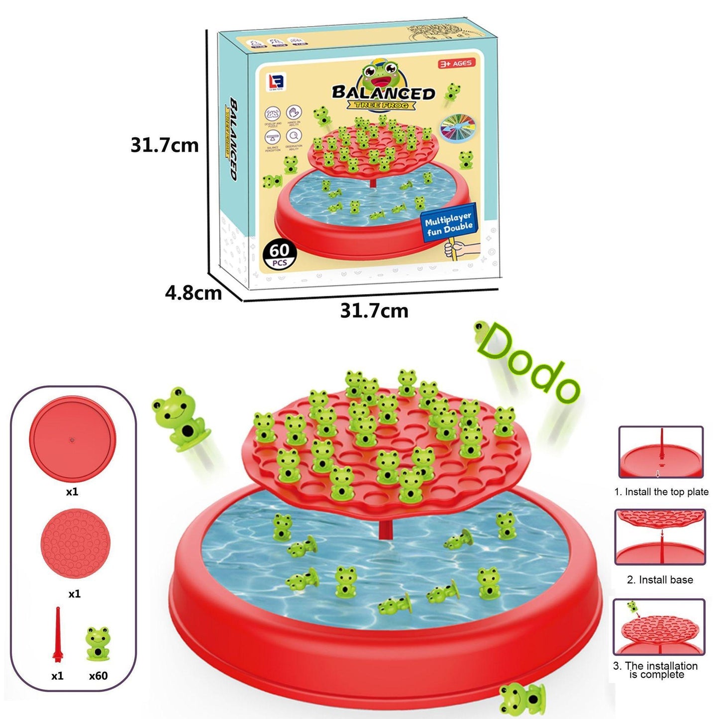 Frog Balance Tree Concentration Equilibrant Training Double Interactive Educational Board Game Toy