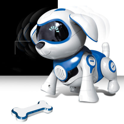 Baby teaches Roque robot dog