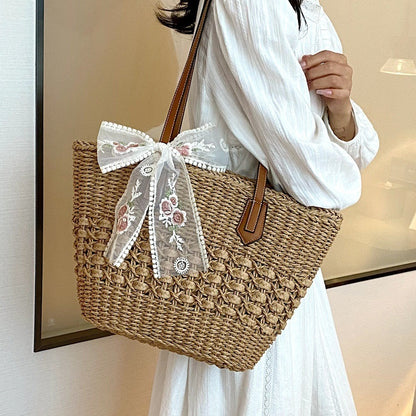 Fashion Women's Bag Weaving Hollow Shoulder Tote Bag